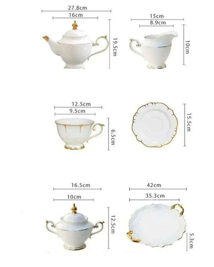 Nordic Phnom Penh Fine Bone China Coffee Tea Set - Elegant Nordic Drinkware for Home Hosting