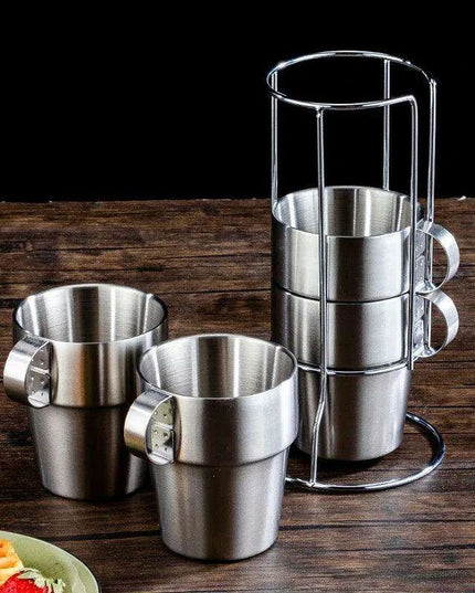 Elegant 6-Piece Set of Insulated Stainless Steel Tea Mugs for Home and Social Gatherings