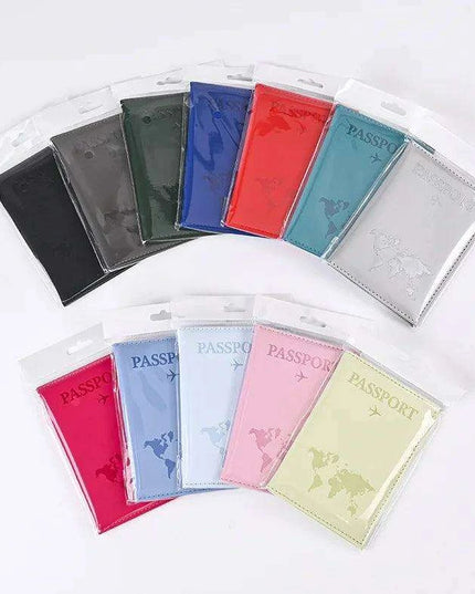 Chic Waterproof PU Leather Passport Holder Set with Card Slot - Perfect Travel Accessory
