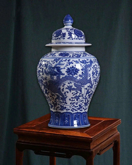 Elegant Porcelain Blue Blossom Storage Jar with Artistic Flair