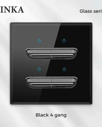 Elegant LED Crystal Glass Light Switch Panel - Versatile Multi-Gang Control System