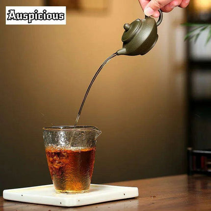 Handcrafted Yixing Purple Clay Tea Kettle - 70ml Artisan Green Mud Teapot for Traditional Kung Fu Brewing