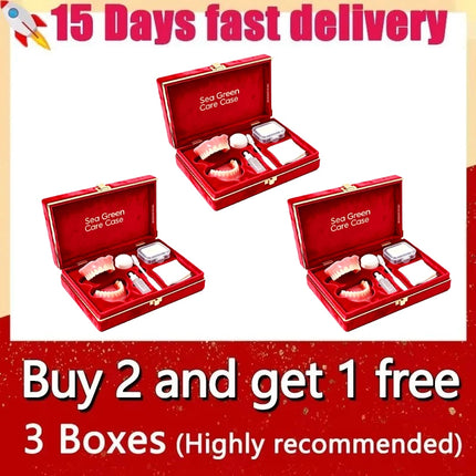 Shop1105480139 Premium Silicone Full-Mouth Dentures Set with Storage B