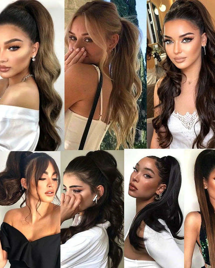 Elegant Length: 22-Inch Synthetic Hair Extensions for Instant Glamour