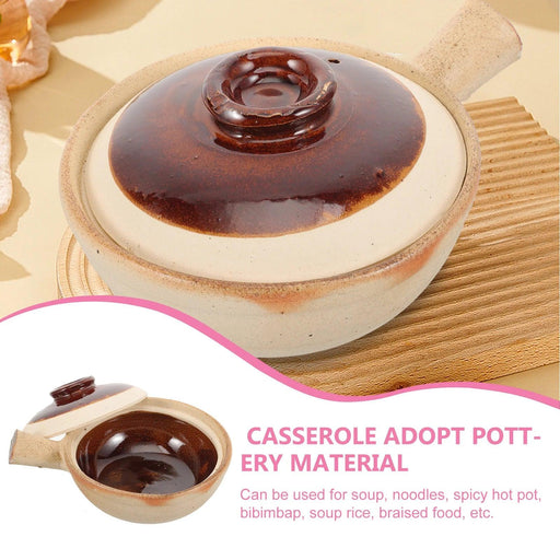 Rustic Charm Clay Casserole Pot - Versatile Earthenware Dish with Lid for Exquisite Home Cooking