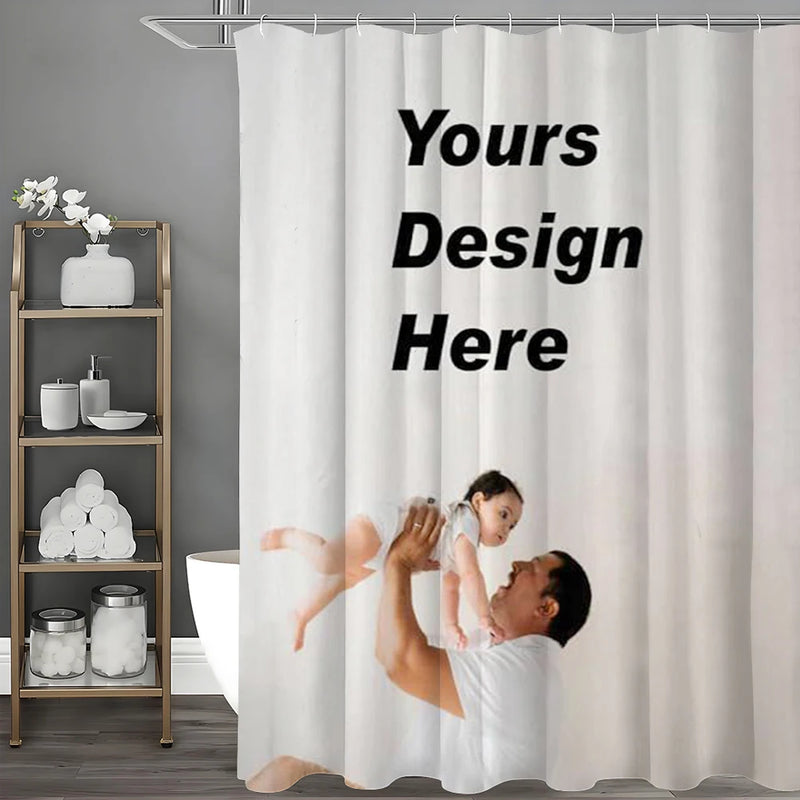Custom Photo Waterproof Shower Curtain – Personalized Print, 9 Sizes