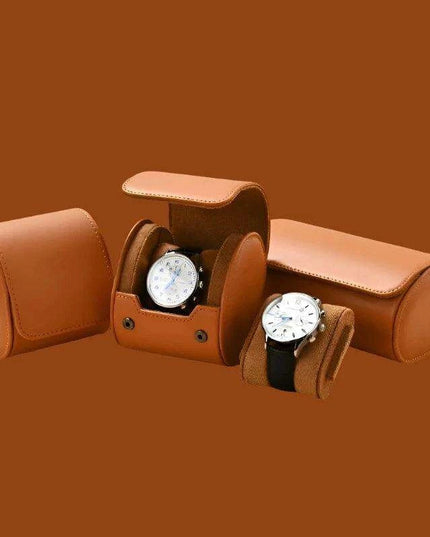 Elegant PU Leather Watch Storage Roll and Travel Organizer Set