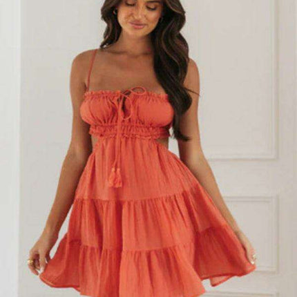 Seductive Backless Lace Swing Dress for Women- Très Elite- Très Elite