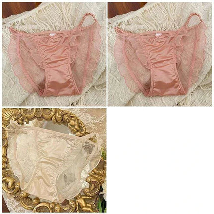 Seductive Curves Lace Mesh High Slit Triangle Shorts for Plus Size Women - Très Elite