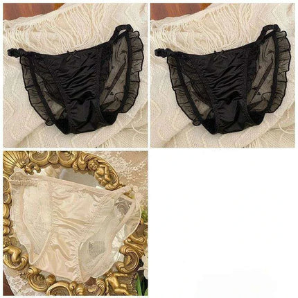 Seductive Curves Lace Mesh High Slit Triangle Shorts for Plus Size Women - Très Elite