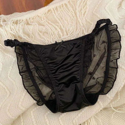 Seductive Curves Lace Mesh High Slit Triangle Shorts for Plus Size Women - Très Elite