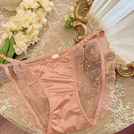 Seductive Curves Lace Mesh High Slit Triangle Shorts for Plus Size Women - Très Elite