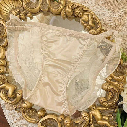 Seductive Curves Lace Mesh High Slit Triangle Shorts for Plus Size Women - Très Elite