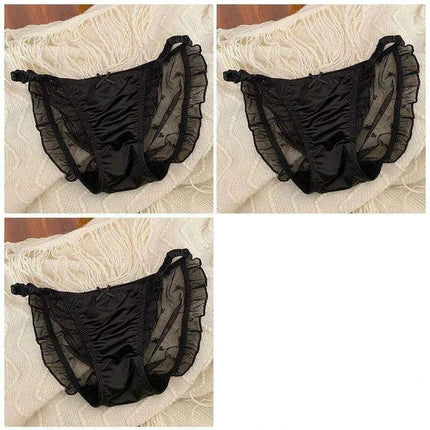 Seductive Curves Lace Mesh High Slit Triangle Shorts for Plus Size Women - Très Elite