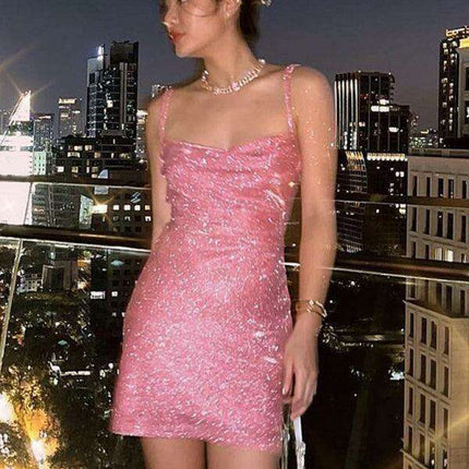 Seductive Knit Suspender Dress for Chic Style- Très Elite- Très Elite