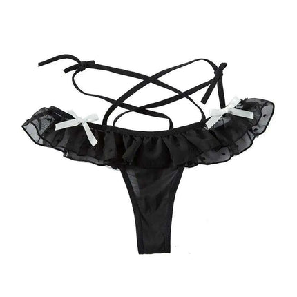 Seductive Lace Hollow Out JK Style Bandage Low Waist Panties for Women - Très Elite