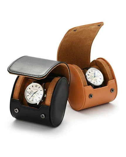 Elegant PU Leather Watch Storage Roll and Travel Organizer Set