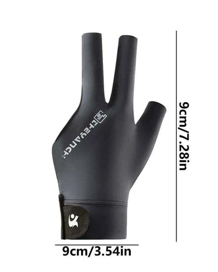Left-Handed Billiards Glove - Three-Finger Design for Superior Performance