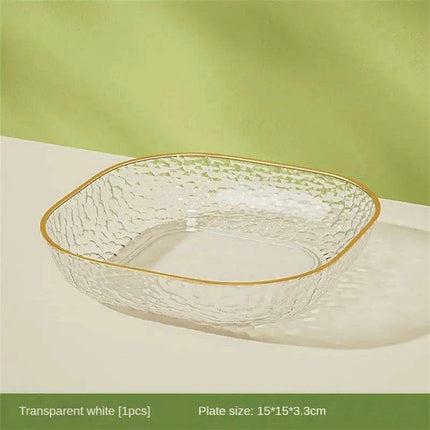 Chic Clear Serving Tray with Holder - Ideal for Elegant Salads and Snacks