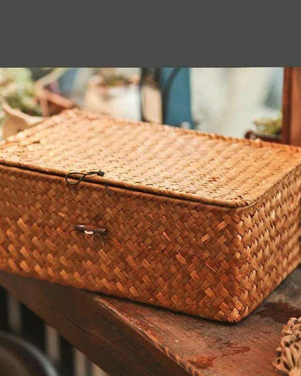 Sustainable Handwoven Seagrass Organizer Basket: Eco-Friendly Storage Solution