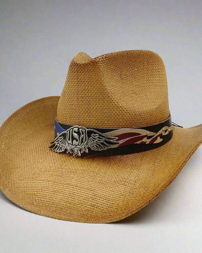 Vintage-Inspired Thick Straw Cowboy Hat