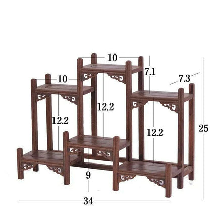 Handcrafted Wooden Display Stand for the Traditional Kung Fu Tea Ceremony