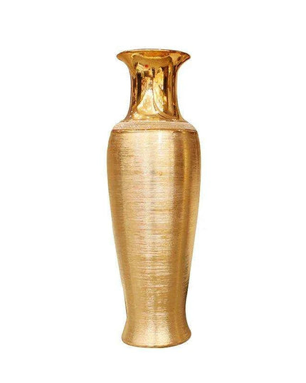 European Chic Ceramic Floor Vase Set - Elegant Silver and Gold Home Decor