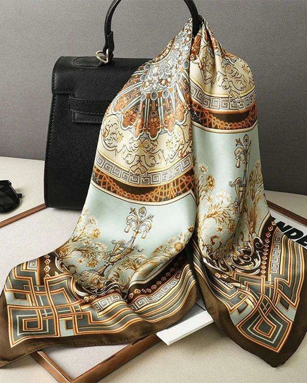 Elegant Satin Square Shawl Hijab: Luxurious 70x70cm Bandana for Women