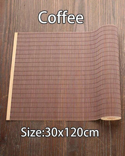 Sophisticated Bamboo Table Runner and Coaster Duo for Dining and Tea Events