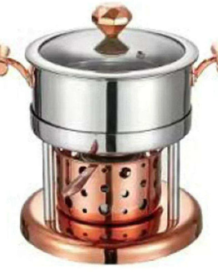 Solo Dining Stainless Steel Pot Set with Integrated Alcohol Burner