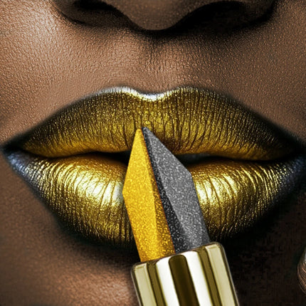 1PC Metallic Finish Lipstick Glitter Black&yellow Two Tone High Pigment Lip Tint Korean Makeup Hydrating Shine Cosmetic Gifts 1pc-metallic-finish-lipstick-glitter-black-yellow-two-tone-high-pigment-lip-tint-korean-makeup-hydrating-shine-cosmetic-gifts