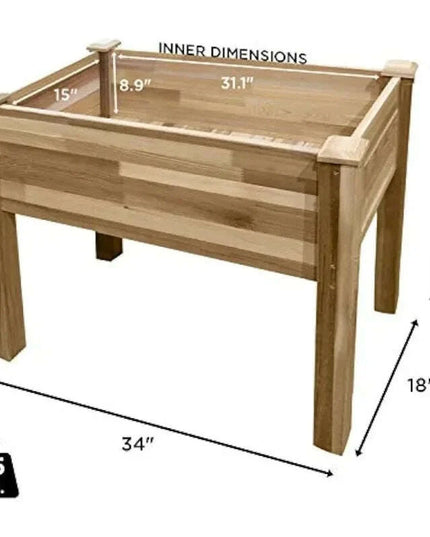 Elevated Canadian Cedar Garden Planter for Herbs, Vegetables, and Flowers