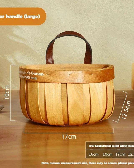 Charming Bamboo Wall-Mounted Basket for Scallions, Ginger, and Garlic Storage