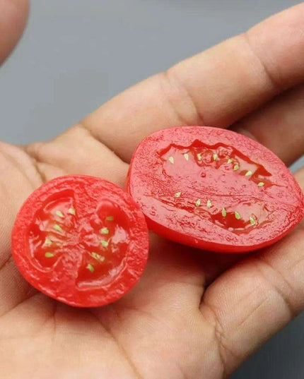 4-Piece Realistic Faux Cherry Tomatoes - Lifelike Decorative Fruit for Home Accent