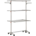 Mobile 3-Tier Clothes Drying Rack - 48 Rods, Stainless Steel, Easy Assembly, Portable, Ideal for Laundry, Quilts, Delicates
