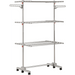 Versatile Mobile 3-Tier Stainless Steel Clothes Drying Rack - Ideal for Quilts and Delicates