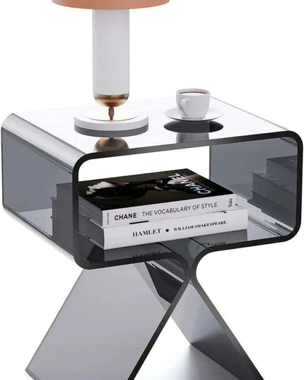 Sleek Black Acrylic Nightstand - Modern Design for Elegant Home Decor