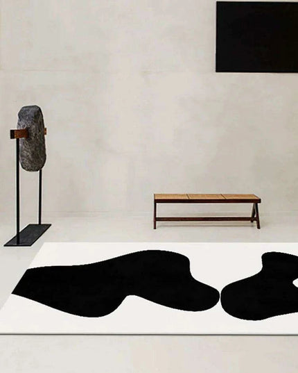 Chic Eco-Conscious Monochrome Abstract Area Rug with Superior Stability