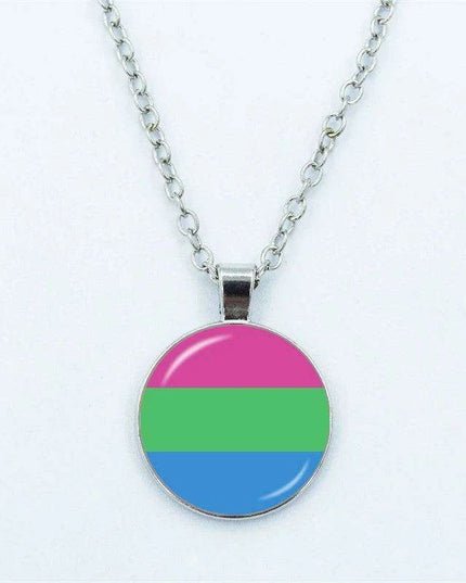 Vibrant Customizable Rainbow Glass Pendant Necklace for Love and Pride Celebration