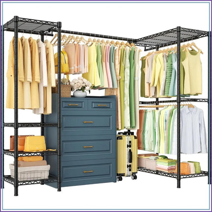 58-82"W x 30"D x 72"H Carbon Steel Clothes Rack Expandable Rod Corner 58-82w-x-30d-x-72h-carbon-steel-clothes-rack-expandable-rod-corner