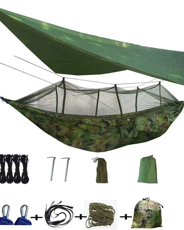 Ultimate Adventure Hammock: Weatherproof with Mosquito Net and Canopy Protection