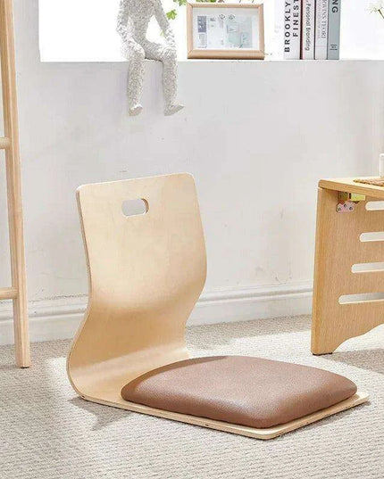 Japanese Minimalist Legless Floor Chair with Elegant Wooden Design - Ideal for Cozy Spaces