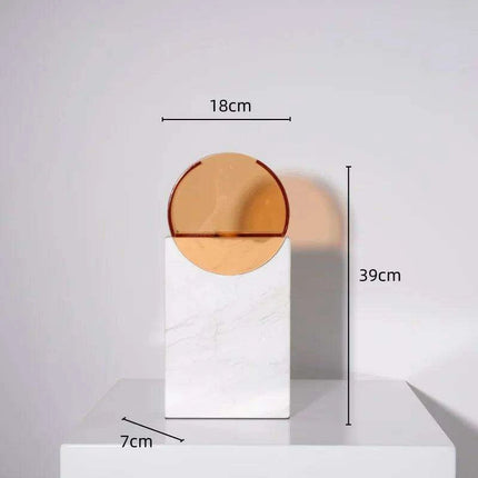 Sophisticated Semicircle Marble and Acrylic Terrarium Vase - Chic Home Decor Accent