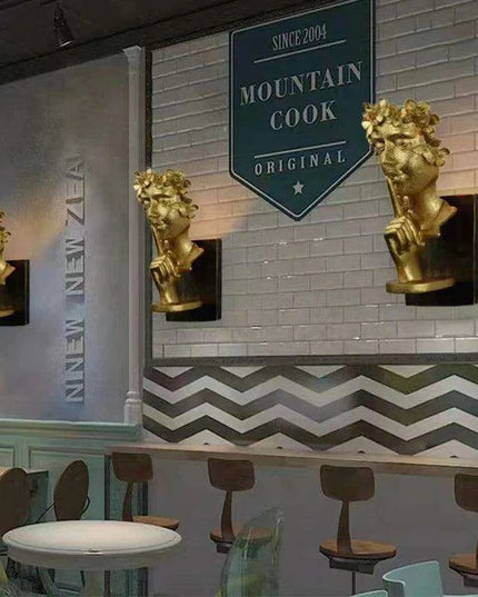 Nordic Girl Artistic LED Resin Wall Light - Vintage Home Accent