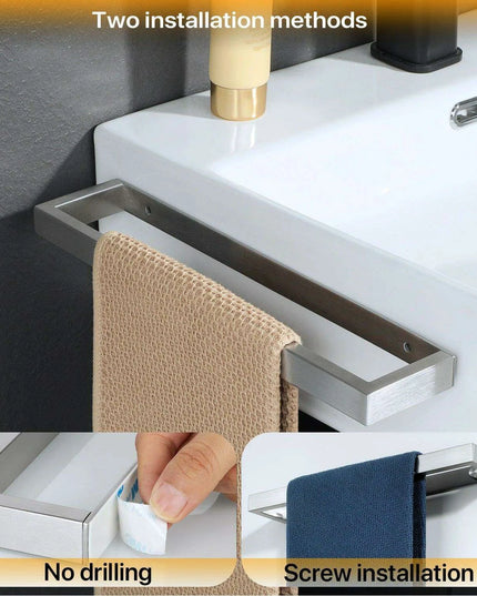 Versatile Matte Black Stainless Steel Towel Rack with Adjustable Sizing and Wall Mounting Flexibility