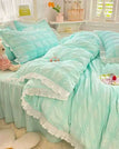 Green / Skirt Bed Sheet / Full Cover 200x230cm