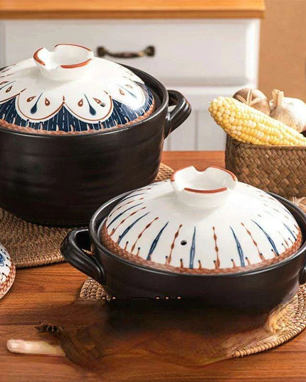 Authentic Japanese Lithium Stone Clay Stockpot - Durable Casserole Pot for Gas Stove Cooking