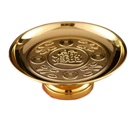Elegant Lotus Metal Offering Dish for Spiritual Serenity and Home Decor