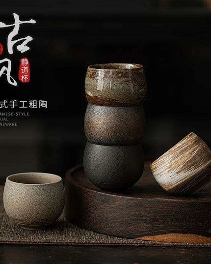 Artisan Japanese Stoneware Tea Cups for Authentic Kung Fu Tea Ceremonies
