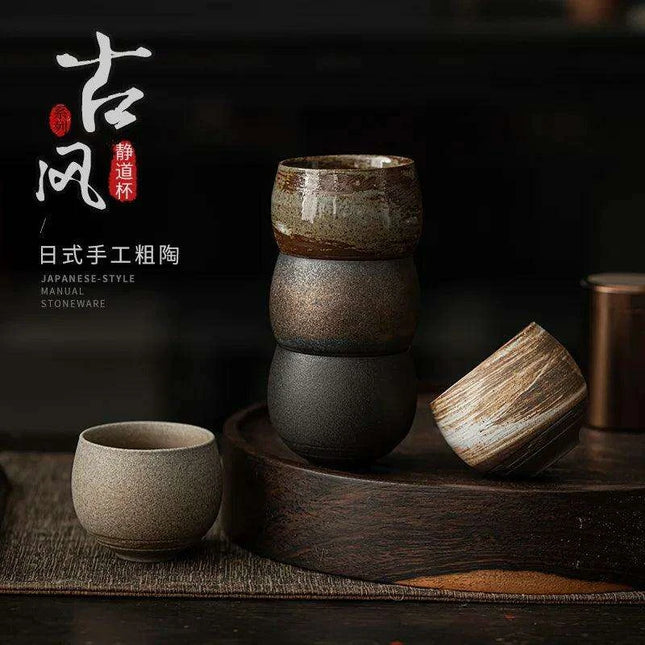 Artisan Japanese Stoneware Tea Cups for Authentic Kung Fu Tea Ceremonies